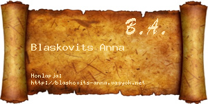 Blaskovits Anna névjegykártya