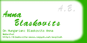 anna blaskovits business card